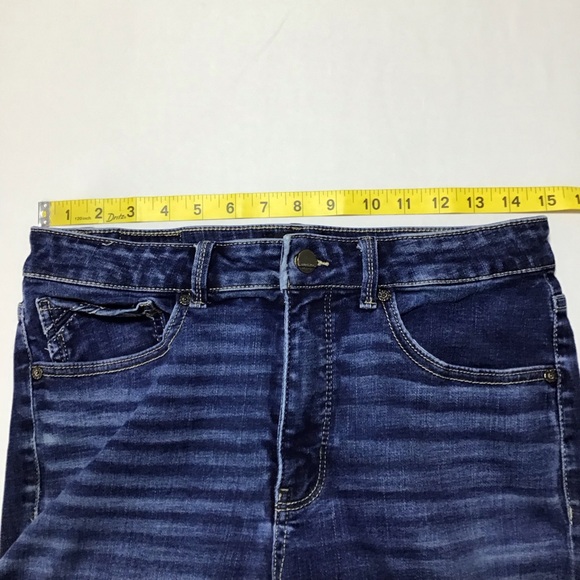 Buckle Black Dark Blue Ankle Skinny Jeans - Picture 8 of 11